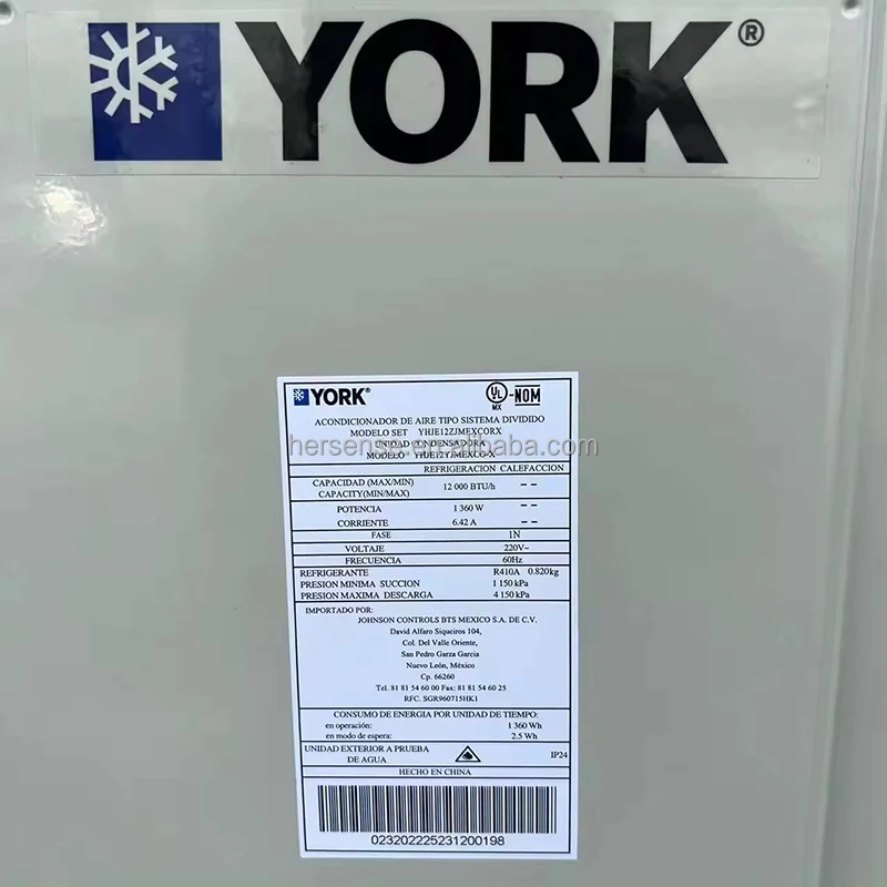 Мини-кондиционеры York(AUX) AC сплит-кондиционеры бытовая техника для дома/отеля 12000btu/18000btu/24000bt инвертор охлаждения/тепла