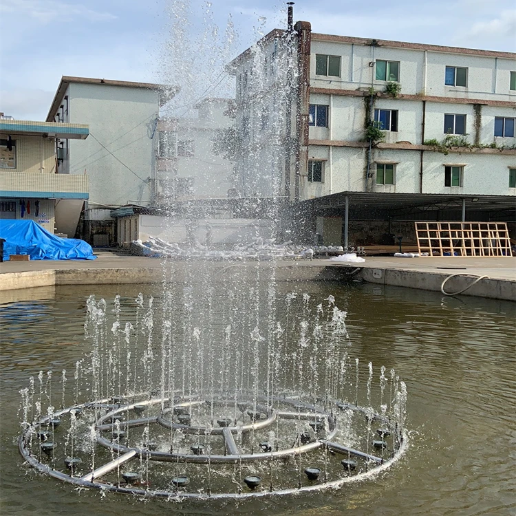 7M Diameter Colorful Stainless Steel Ornamental Water Pond Floating Fountain Large With Led