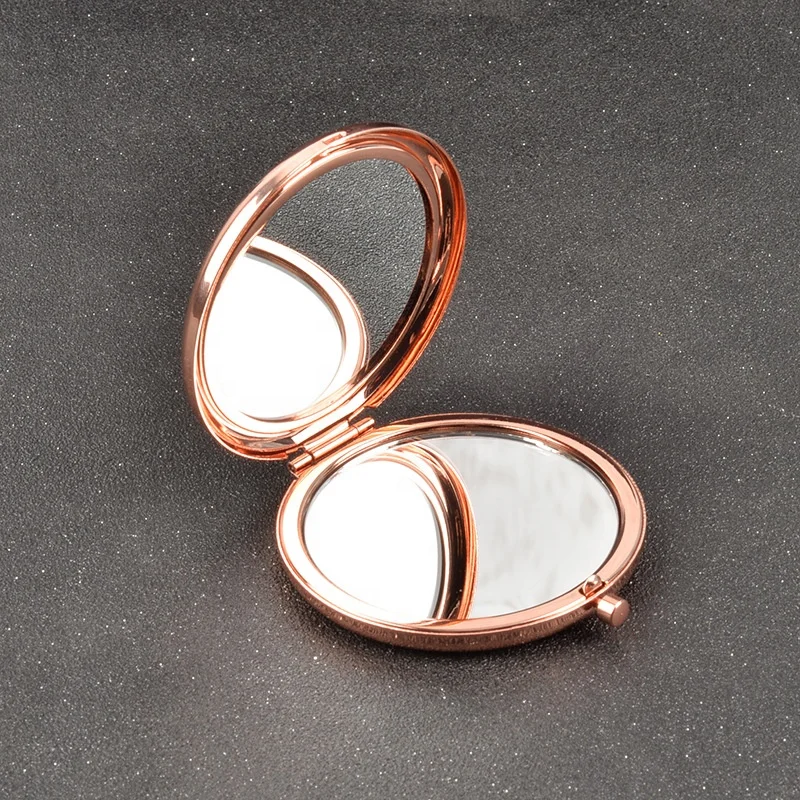 personalized pocket mirror rose gold compact mirror with logo (1600612262993)
