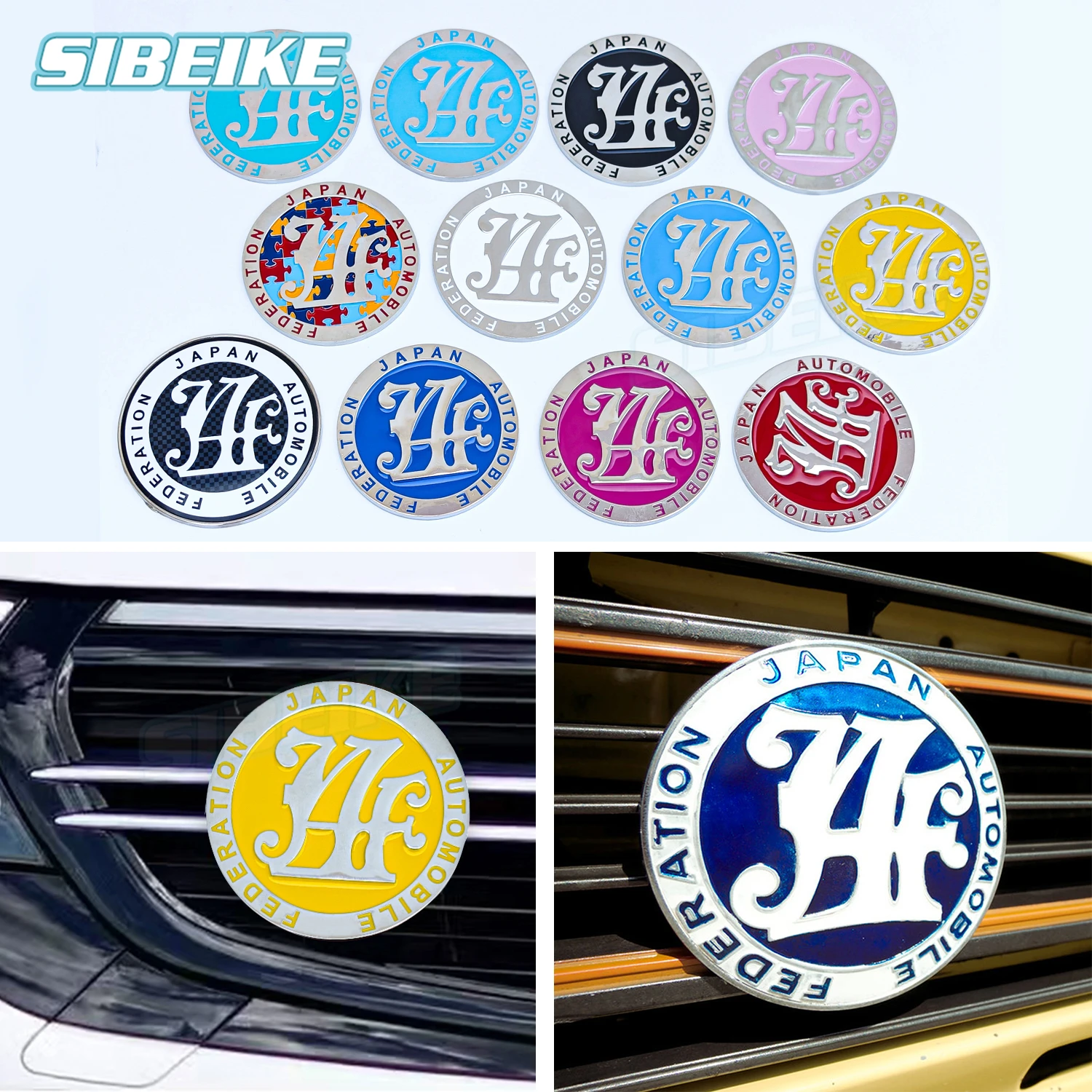 Japan Automobile Federation JDM JAF Metal Emblem Badge For All Cars Front Grille