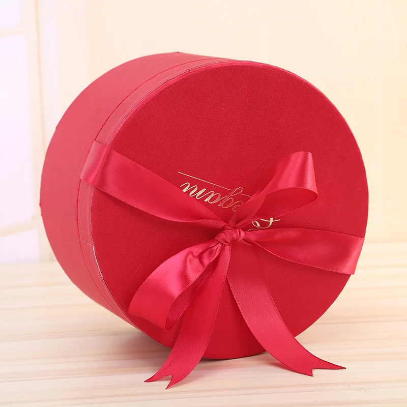Custom Gift Packaging Cardboard Box For Flowers Wedding Decoration Cylinder Round Candy Flower Boxes