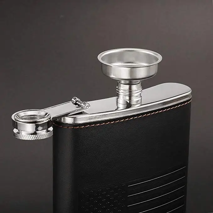 American Flag Flask Black 9 oz for Men-Food Grade Stainless Steel Liquor Set Gift Anti Rust With Box
