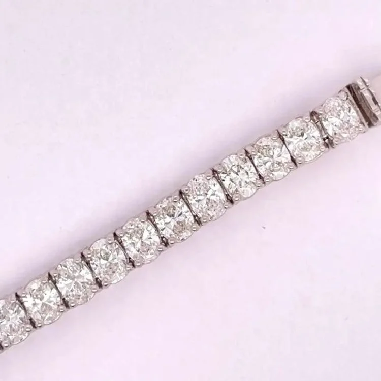 Daughter Girlfriend Wife Gift Timeless Classics Bridal 18 Karat White Gold Lab Oval cut Diamonds Tennis Bracelet