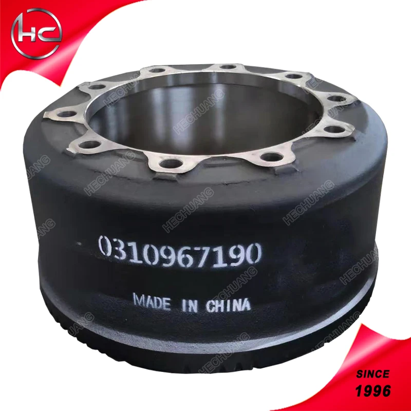 Тормозной барабан и ступица колеса для полуприцепа