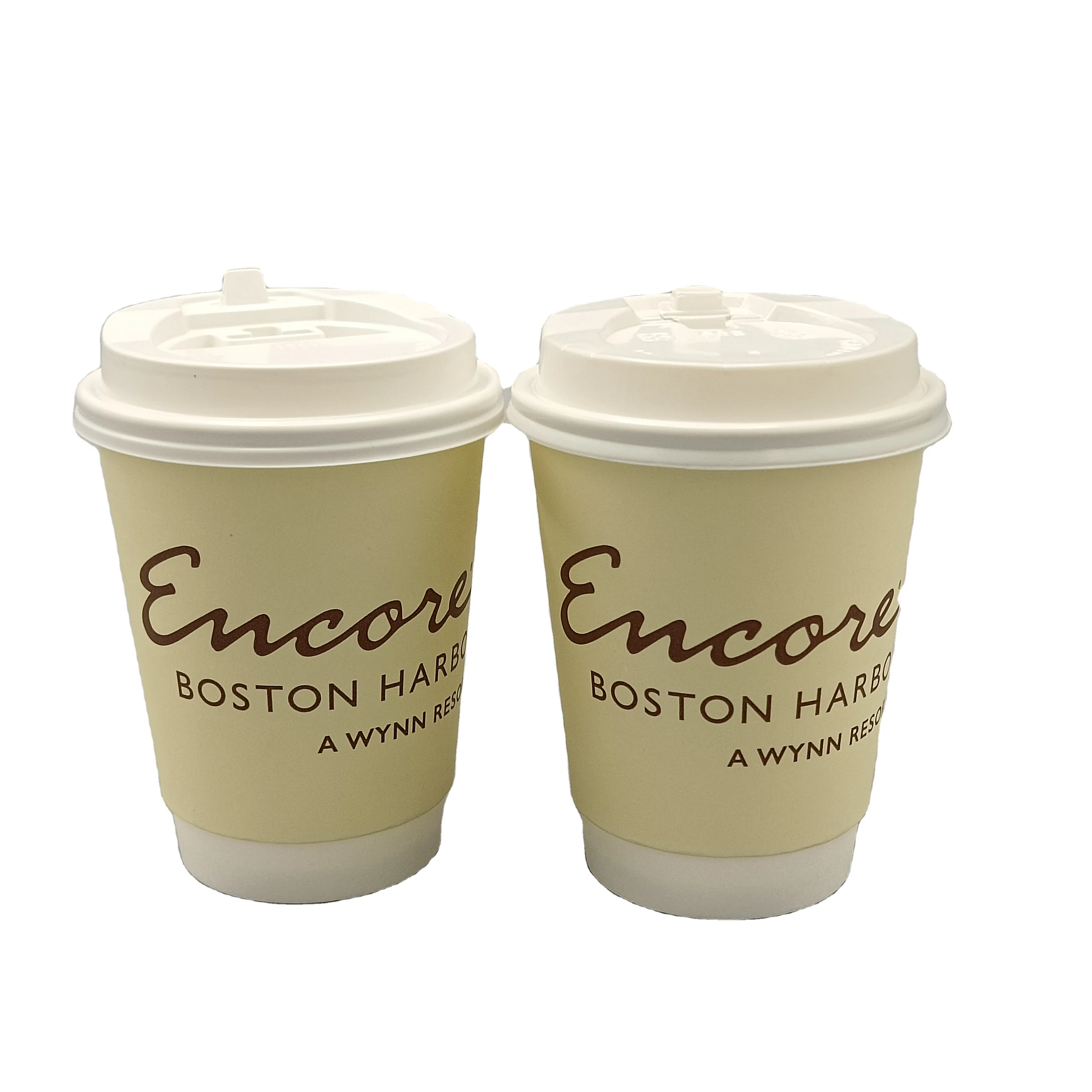 Hot beverage disposable white compostable paper hot coffee cup 12 oz