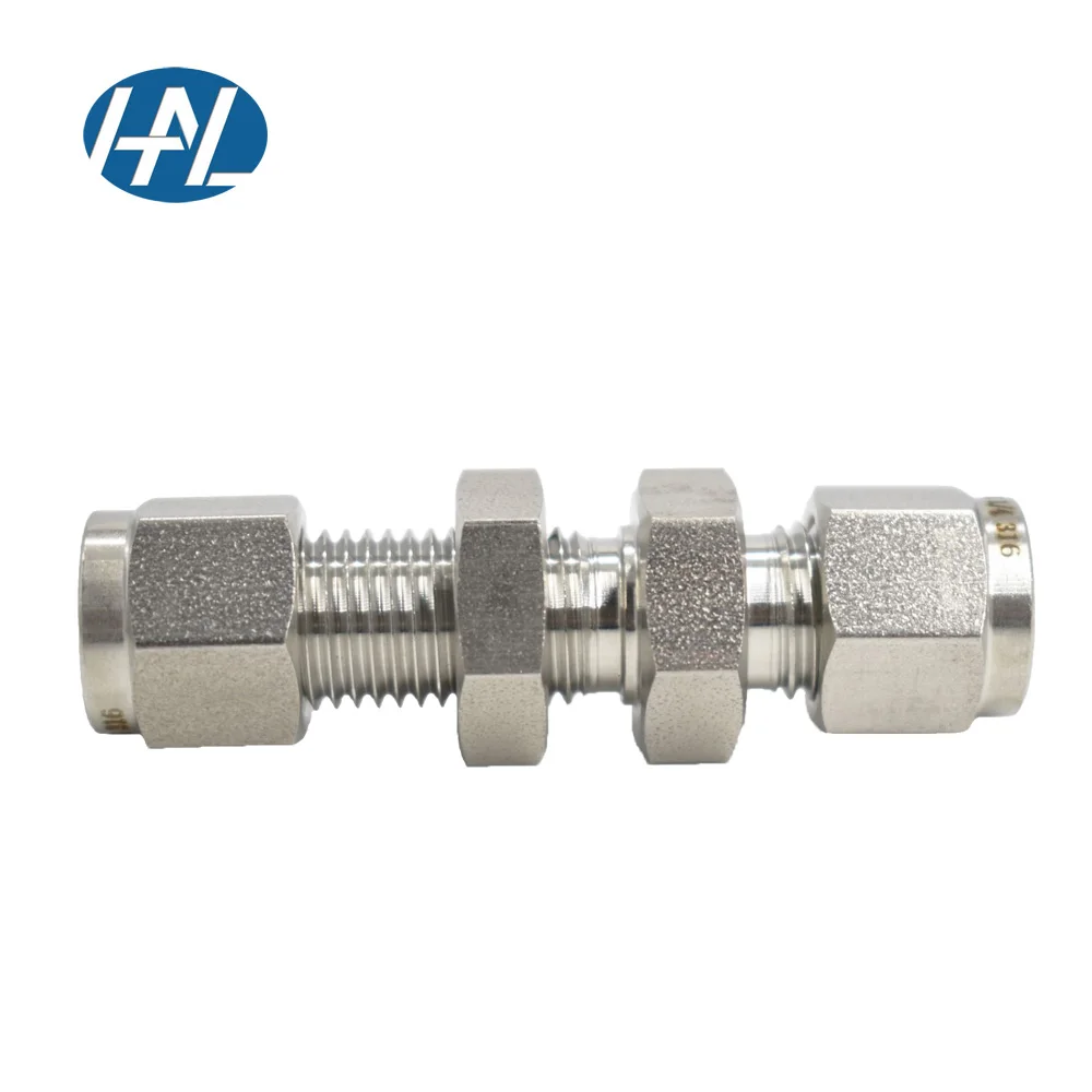 Parker Type Bulkhead Male Connector Compression Tube Fitting with NPT Thread