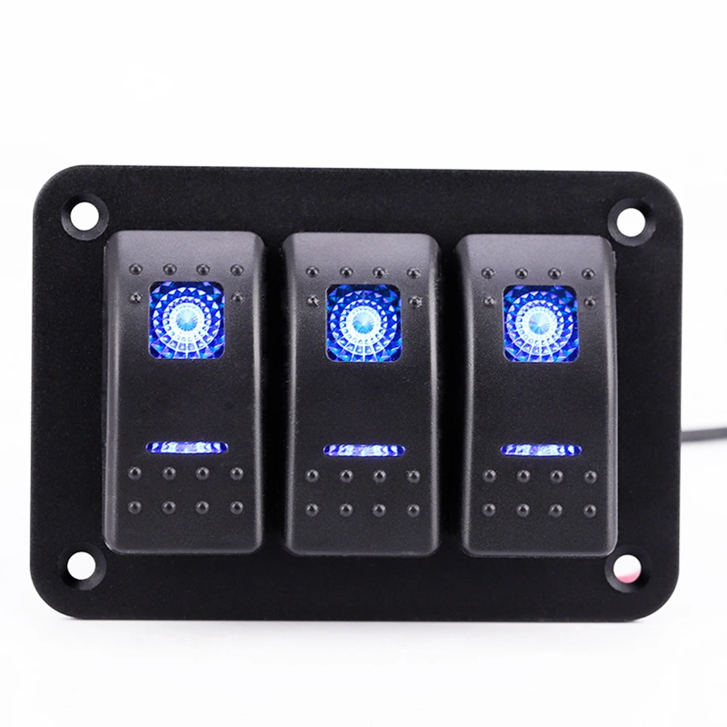 Waterproof 3 Gang LED Light Rocker Switch Panel Circuit Breaker 12V boat Car Auto Boat Marine Rocker Switch