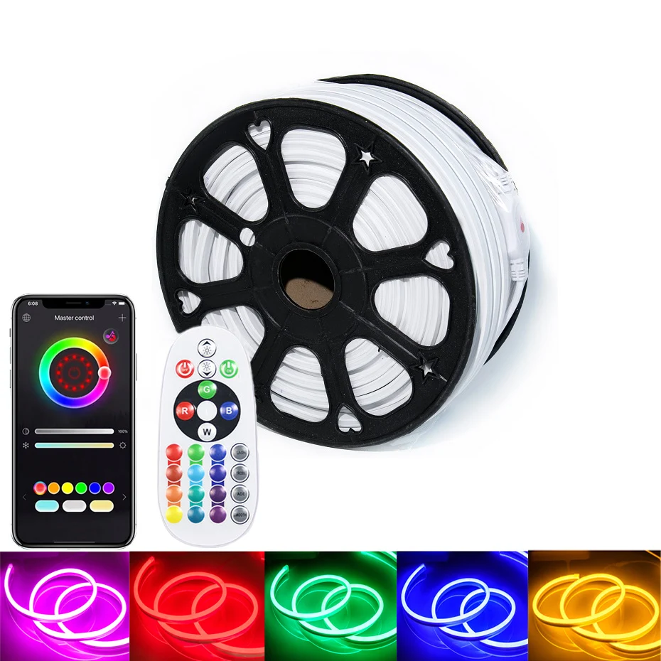 Ip68 Rgb 220v 24v 12v 6mm Silicone Tube Flex Flexible Soft Led Sign Neon Strip light For Signage