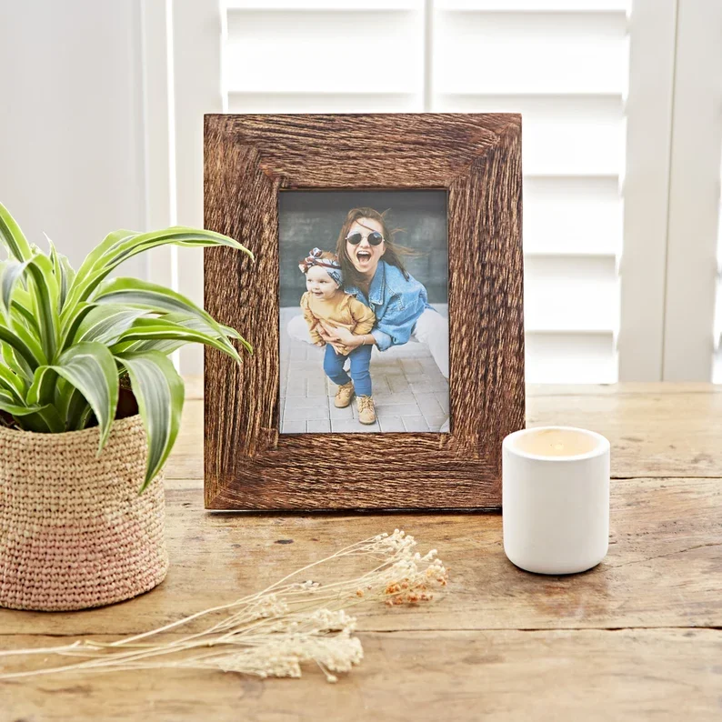 Natural Solid Oak Picture Frame Classic Wooden Photo Frame Wall Hanging Display Home Decor 21x30 30x40 40x50 50x70 cm