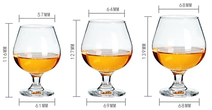 Wholesale 250ML Short Feet Brandy Snifter Glasses Brandy Glass Bottles Cognac Brandy Glass