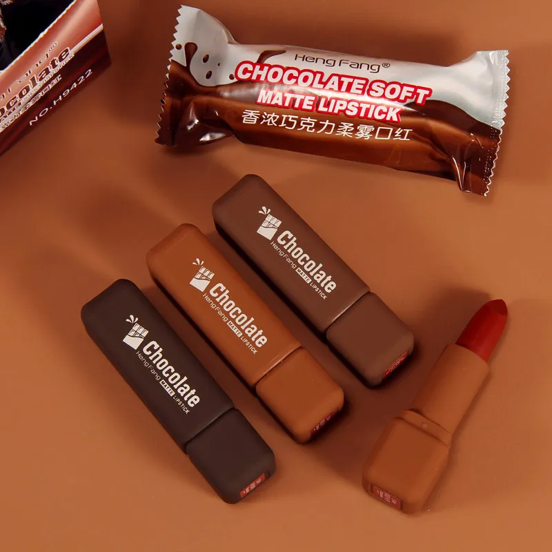 Chic chocolate candy packing makeup lipstick no logo lip gloss girls cosmetic lip gloss