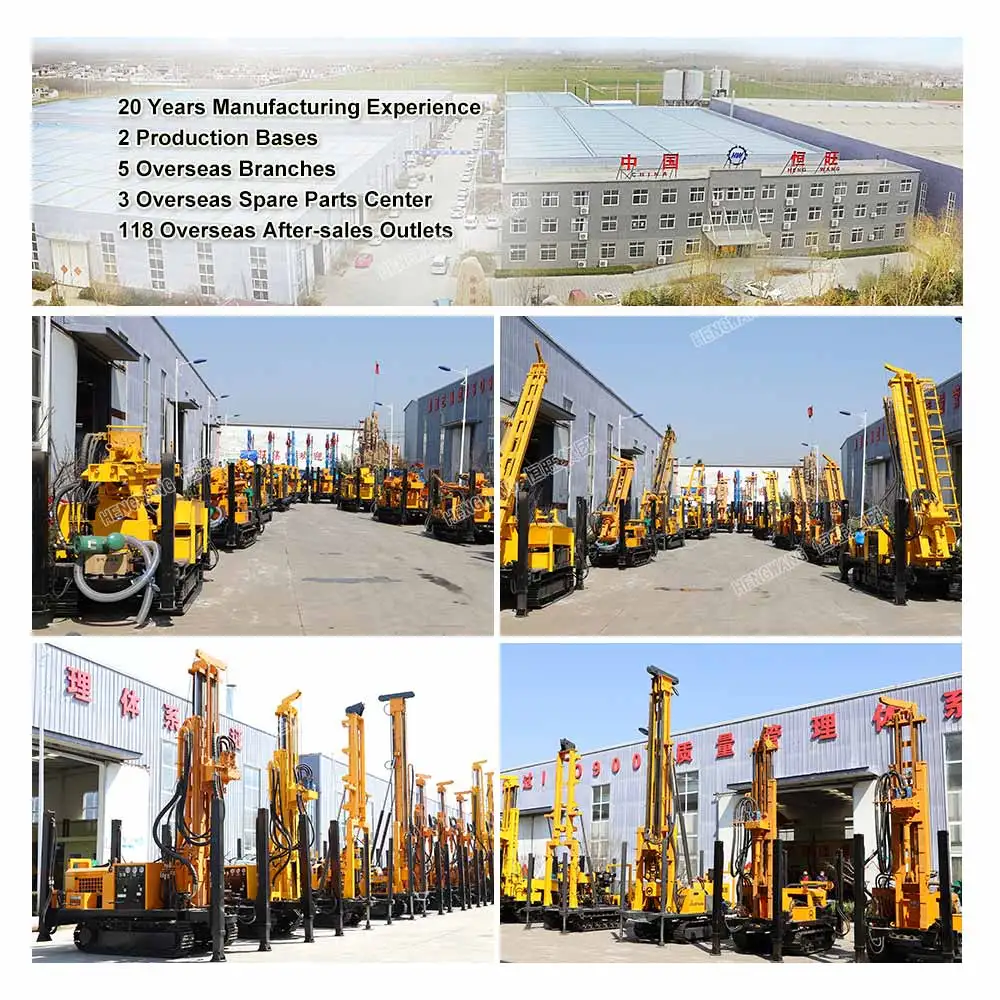hydraulic crawler 600m 500m 400m 300m 200m 100m borehole pneumatic well drilling rig water hole drilling machines