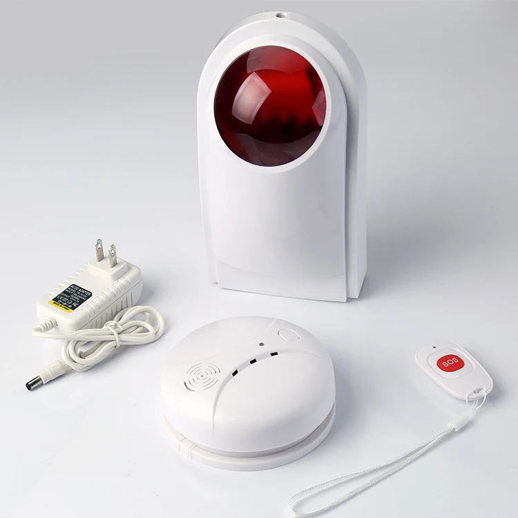 
wireless 433.92mhz kitchen room or warehouse smoke or fire detector siren alarm 