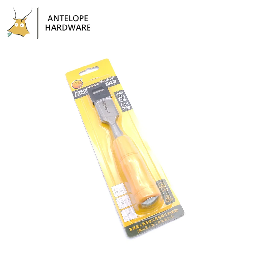 Ручка из марганцевой стали и резины, деревянное плоское долото Cabinetmaker