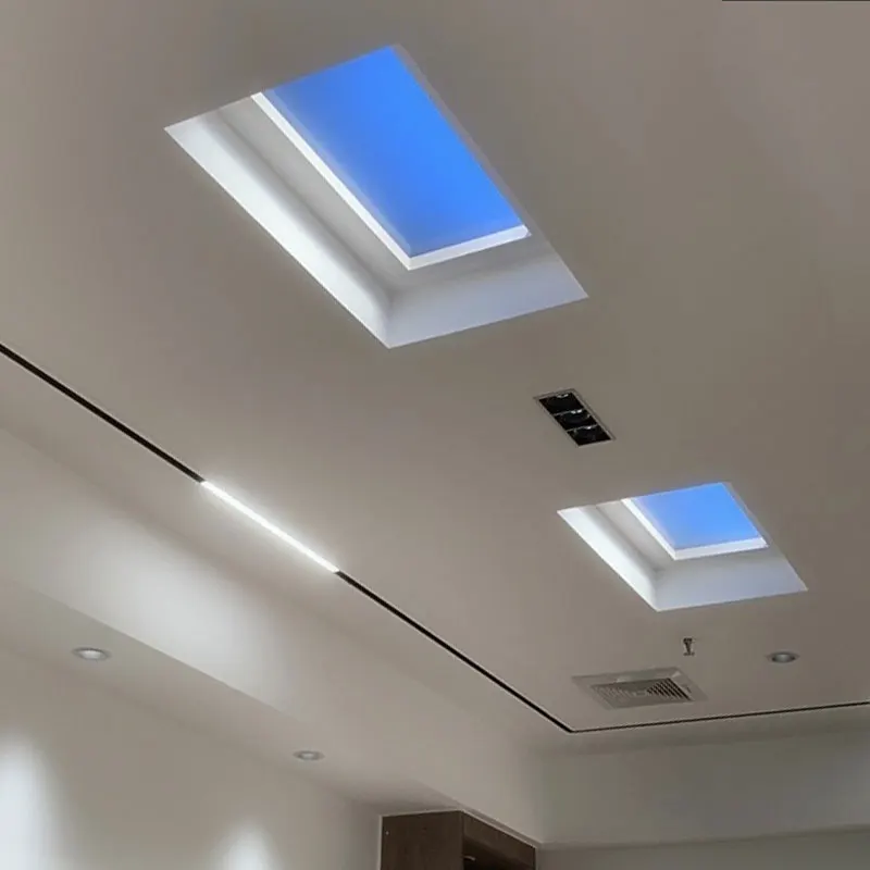 Plafonnier LED artificiel a 3D panneau lumineux bleu ciel