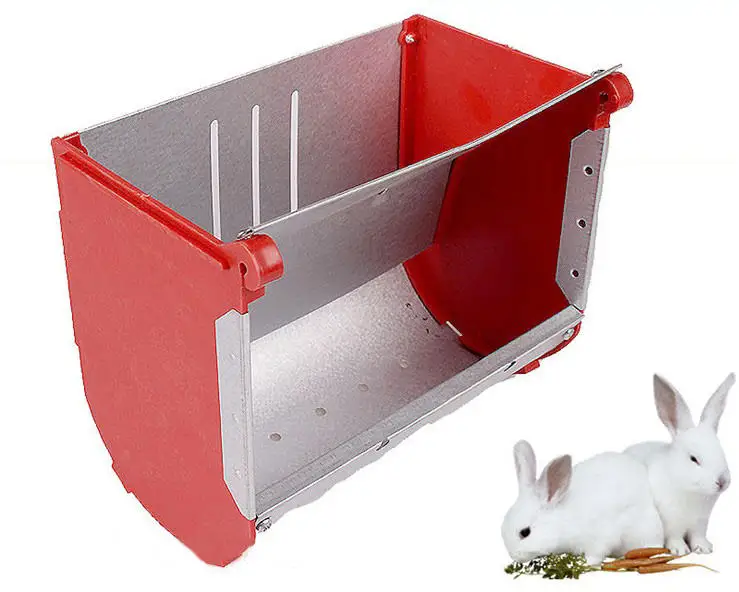 Red Rabbit Feeder Home Use Feeder For Rabbit Farm Equipment rabbit feeding trough