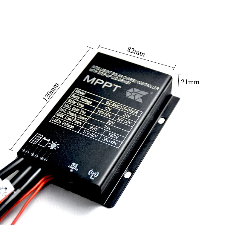 Gloss Solar Power System 12A 12V/24V Wireless Remote Control MPPT Photovoltaic Controller for Solar Power with Microwave Sensor