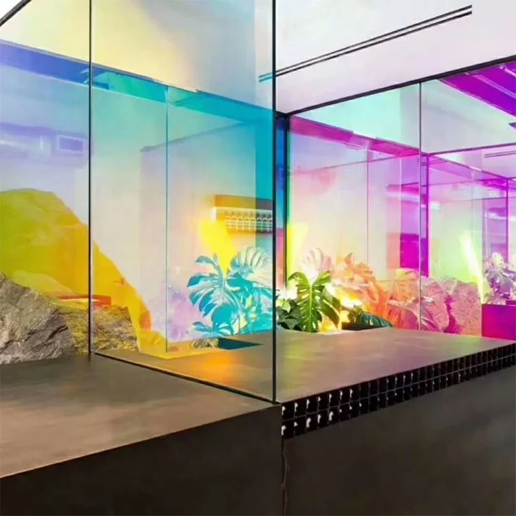 Self Adhesive dichroic window film Waterproof Rainbow Color Decoration