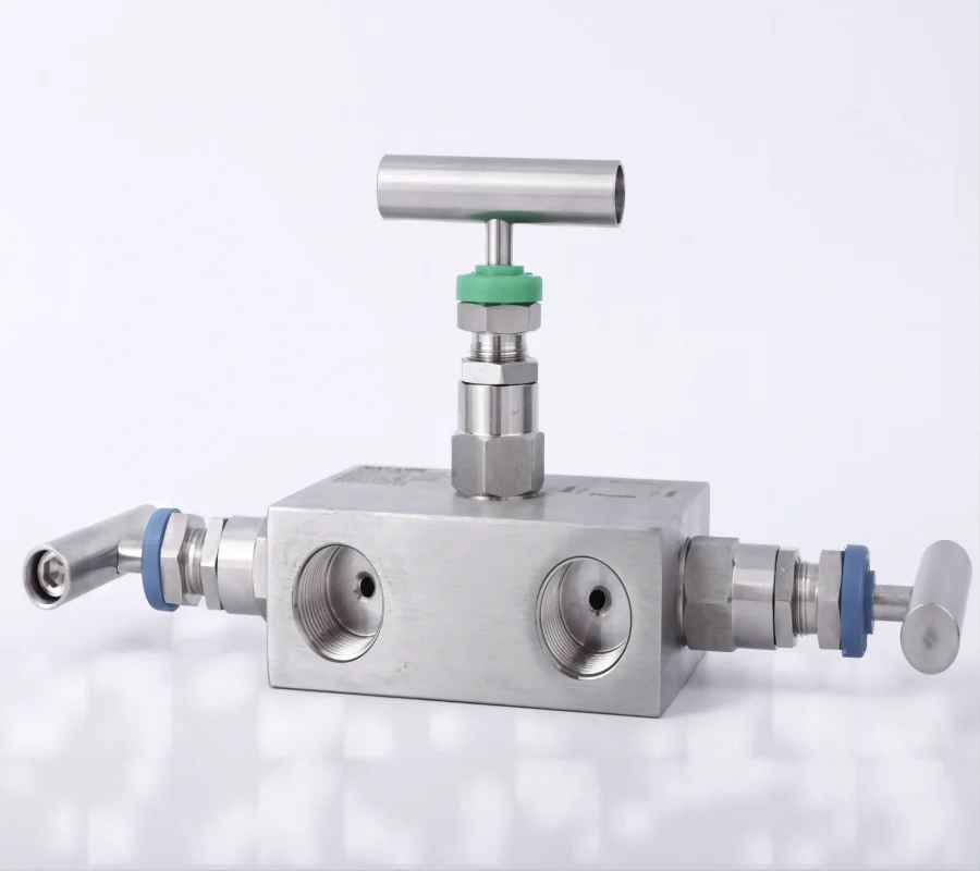 Monel 1/2 Female NPT 3 Way Manifolds Valve 6000psi Stainless Steel 316 Valve Manifold