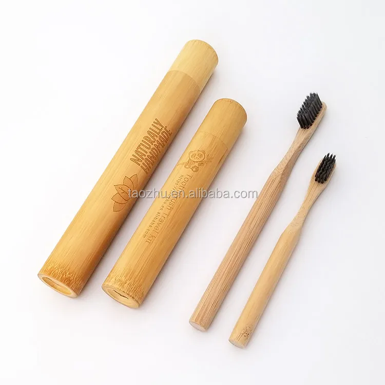 RTS Natural Bamboo Toothbrush with Bamboo Case