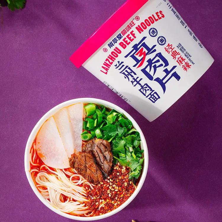 Chinese specialty stretched noodles instant lanzhou noodle in cups