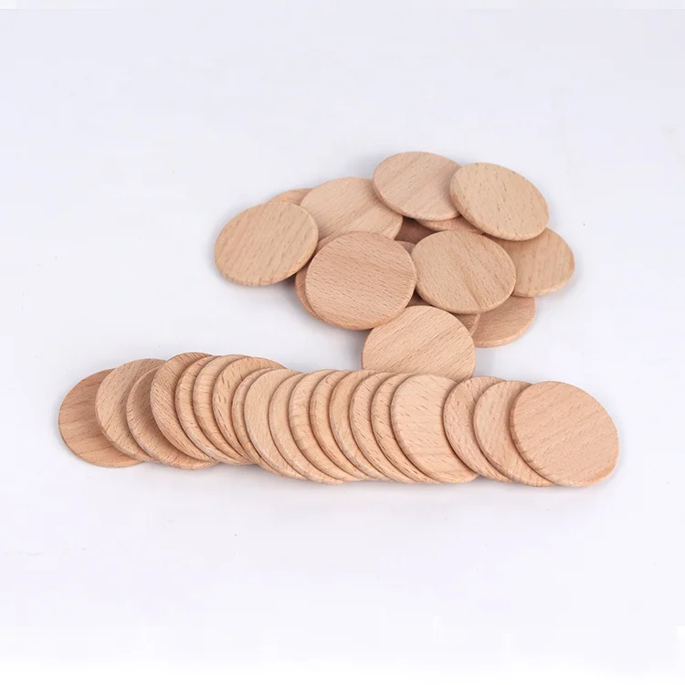 Wholesale Diy Crafts Accessories Diy Unfinished Wood Slices 37mm Beech Wood Round Slice