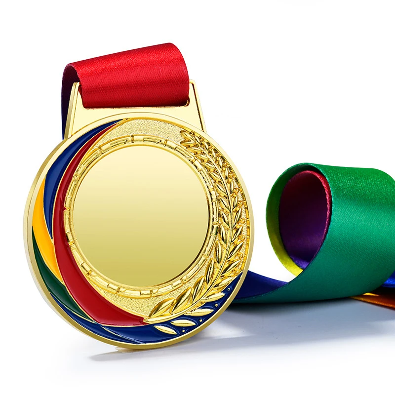 Gold Silver Bronze Winners Medals Custom Prize Awards Toys Reward Outdoor Sports Games Zinc Alloy Football Medal With Ribbon