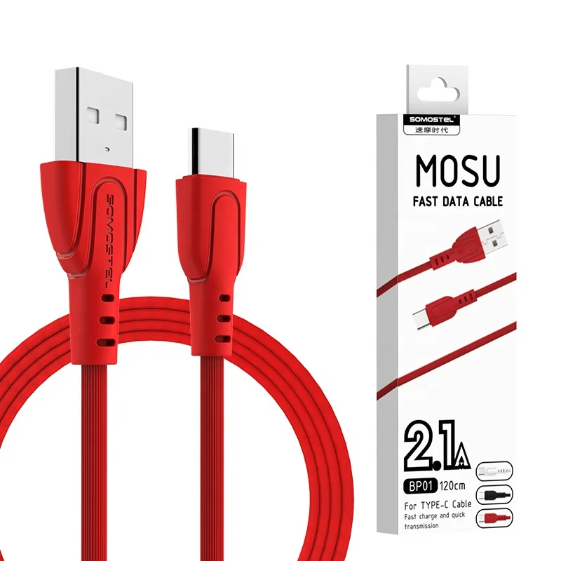 SOMOSTEL USB кабель для передачи данных SMS-BP01 Премиум ПВХ материал 1 2 м 2.1A быстрой зарядки низкая цена v8 tc iPhone ios и