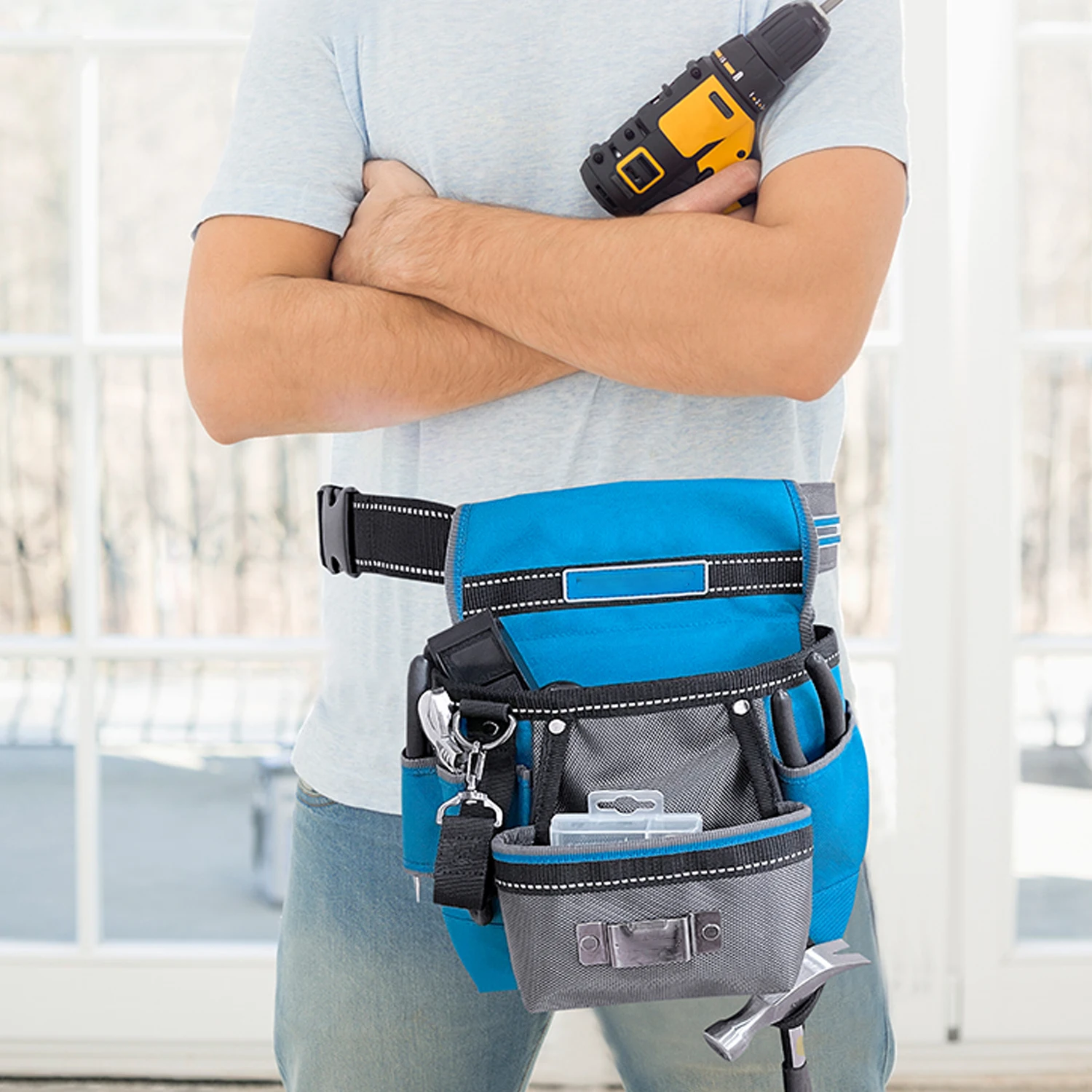 custom canvas professional portable waterproof tool waist bag for electricians  cleaner carpenter