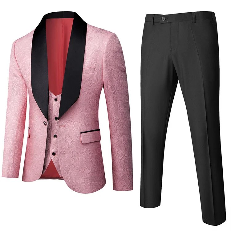 Italian Design Smoking Tuxedo Jacket 3 Piece Groom Suits For Mens Wedding Suits