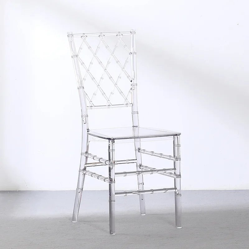 Transparent Crystal Wedding Banquet Chairs Castle Bamboo Table and Chair Set for Restaurant Auditorium Outdoor Hotel Use