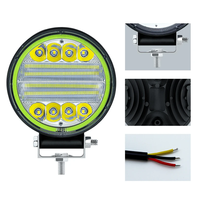 High quality 24v 72W 38MM Worklight Green Aperture work light offroad car led work lights for offroad truck tractor