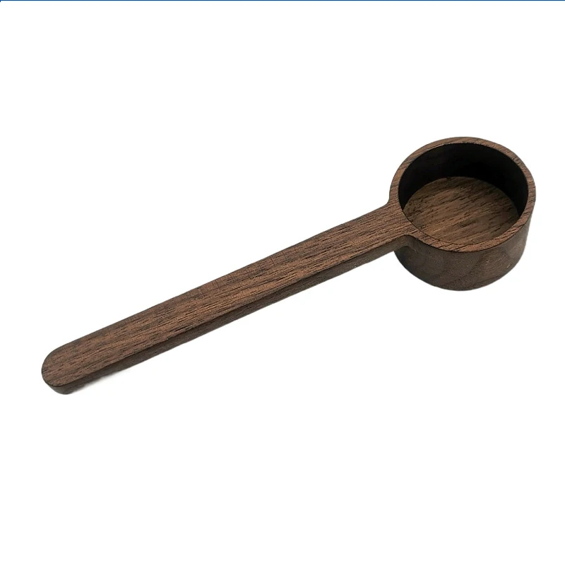 New Design Coffee Beans Tea Long Handle Coffee Scoop Black Walnut Custom Wooden Measuring Coffee Spoon