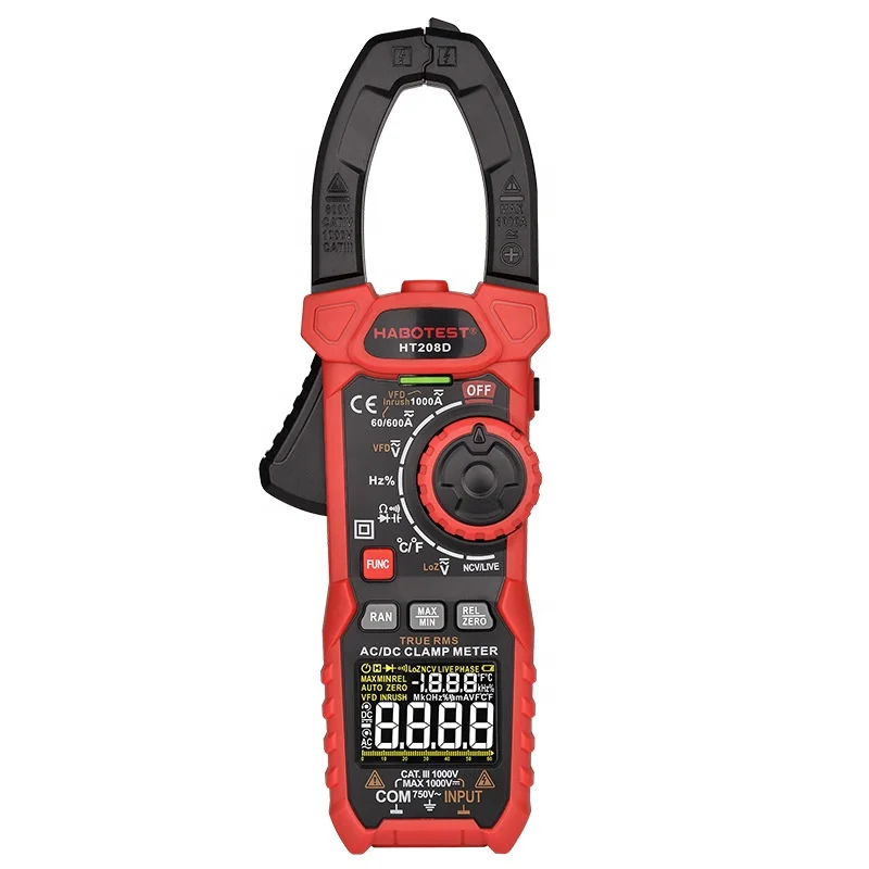 Digital Multimeter Clamp Meter Jaw clamp meters  AC/DC 1000A 1000V For Commercial/Residential Electricians