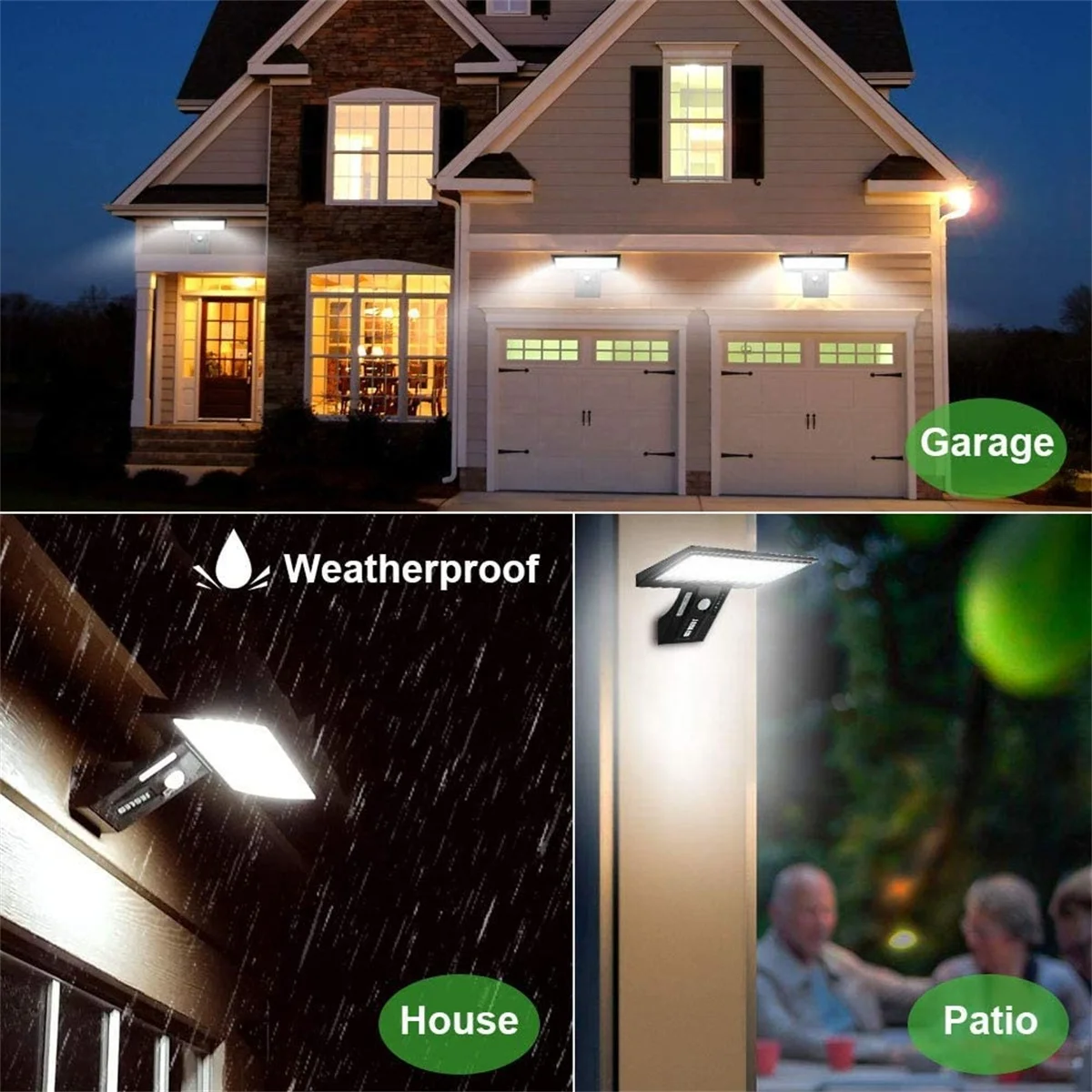 JESLED led Solar Light for Outdoor 90LED Solar Lamp Super Bright with Motion Sensor  4 Modes 3 Colors led solar wallpack