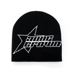 Customized stretchable rib knit fabric 100% Acrylic beanies hats all over logo knitted jacquard winter skull beanie caps