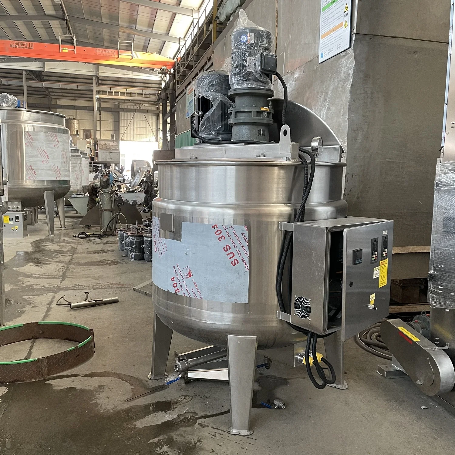 Sanitary Steam Electric Heating and Cooling Double Jacketed Aging Fermentation Reactor Mixing Balance Buffer Storage Tank
