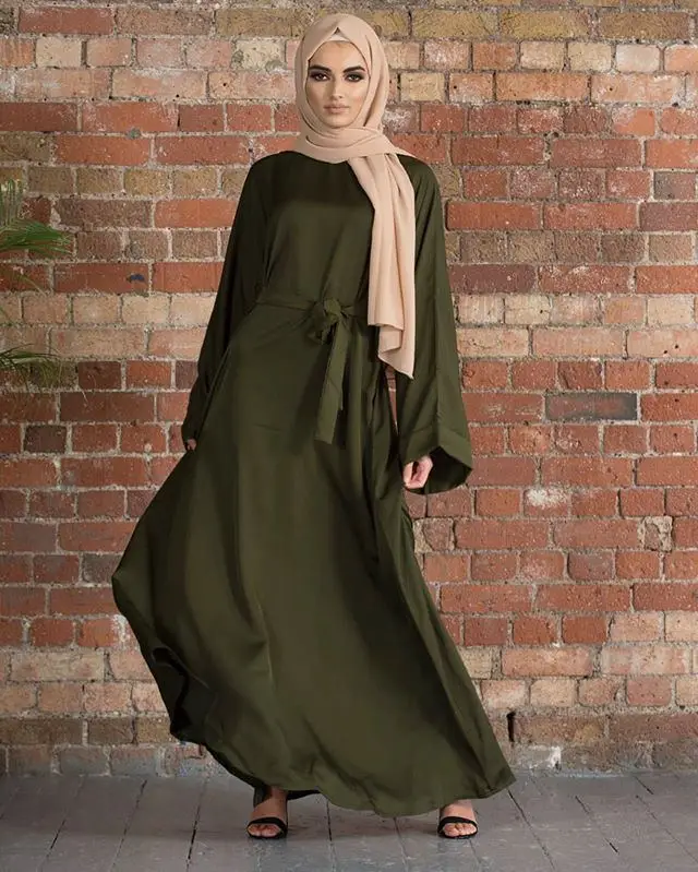 2023 new Eid Abaya Dubai Turkey Solid Color Simple Modest Kaftan Islamic Clothing Abaya Muslim Dresses For Women