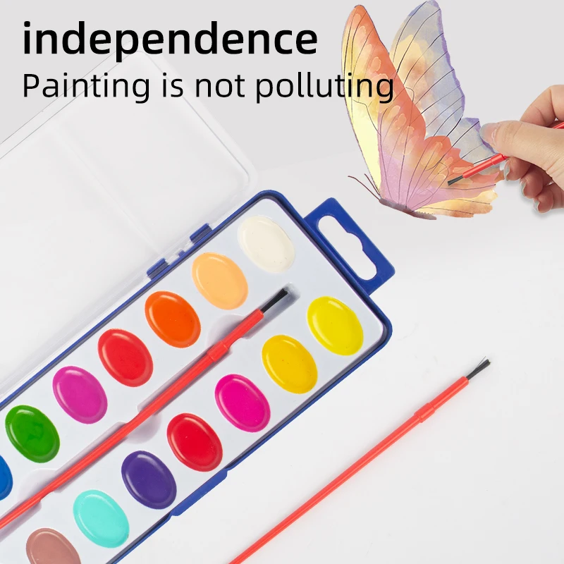 Watercolor Paint Set 16 Colors with Water Brush Pens and Drawing Pencil, Great for Kids and Adults, Art Supplies