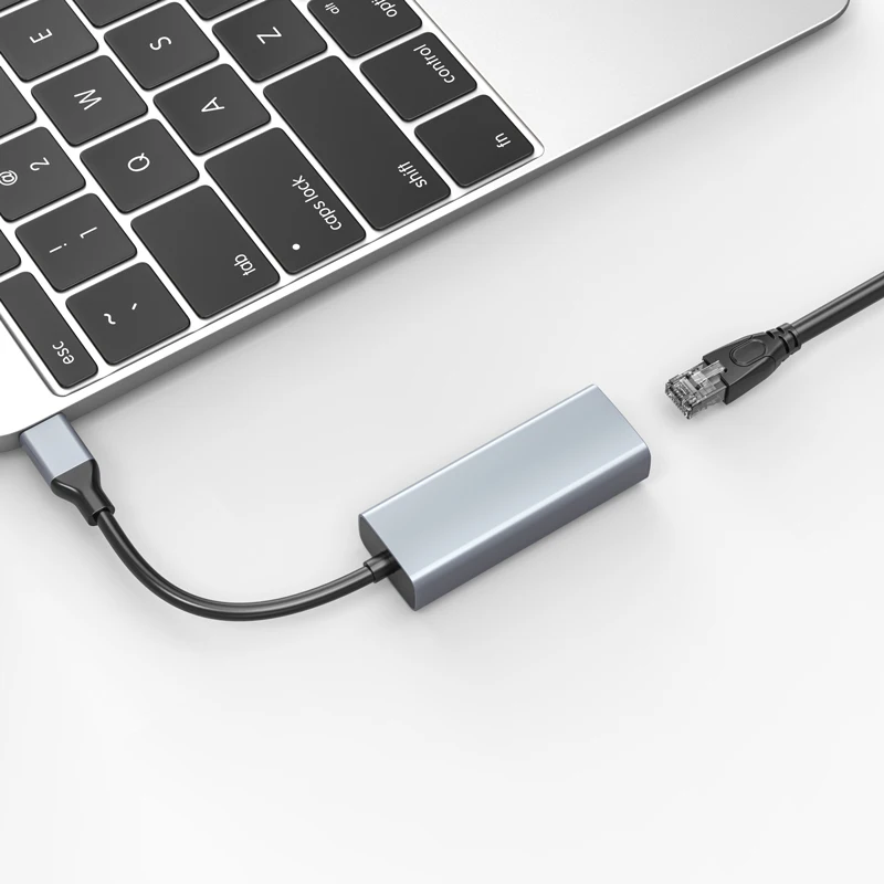 OEM High Quality Silver Usb 3.0 Ethernet Rj45 Connector Type C To Rj45 Gigabit Adapter Lan Ethernet Adapter