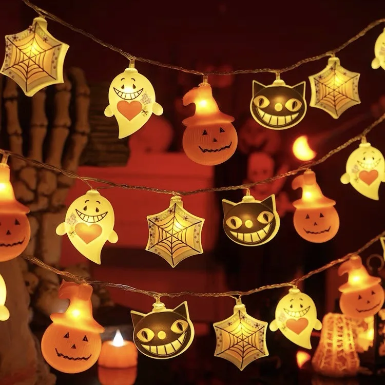 Duoyou halloween inside outside pumpkin ghost string lights decoration holiday different size lights decor
