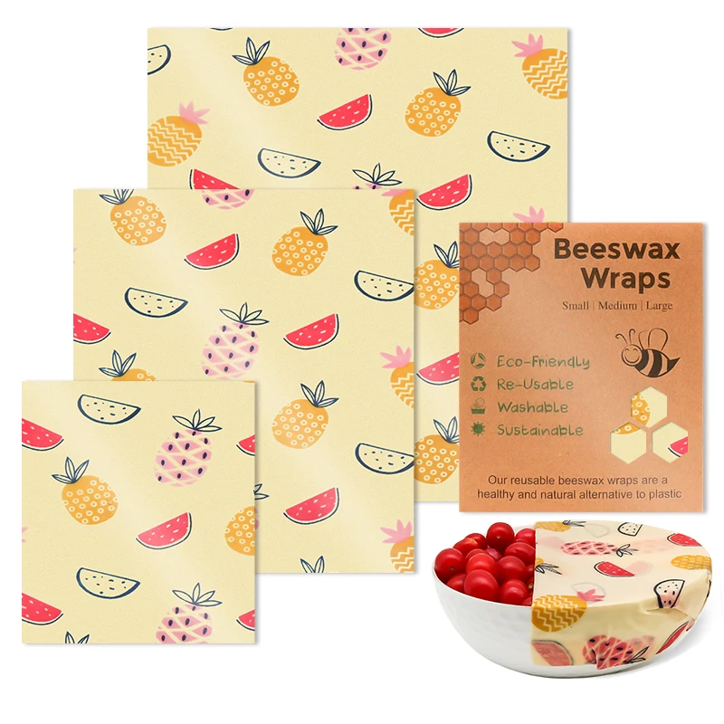 BSCI Factory 2022 Amazon  Food grade Beeswax Food Wraps instead of plastic wrap beeswax wraps