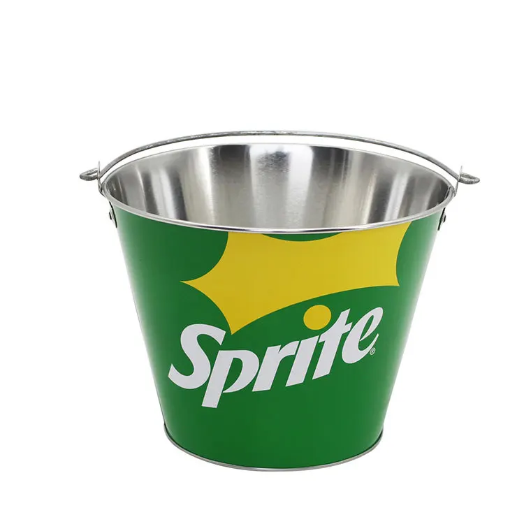 ice bucket for cocktail bar/ for parties Ice bucket 5QT Beer Metal Tin Ice Bucket Custom Logo For Wine Beer Liquid Promotion