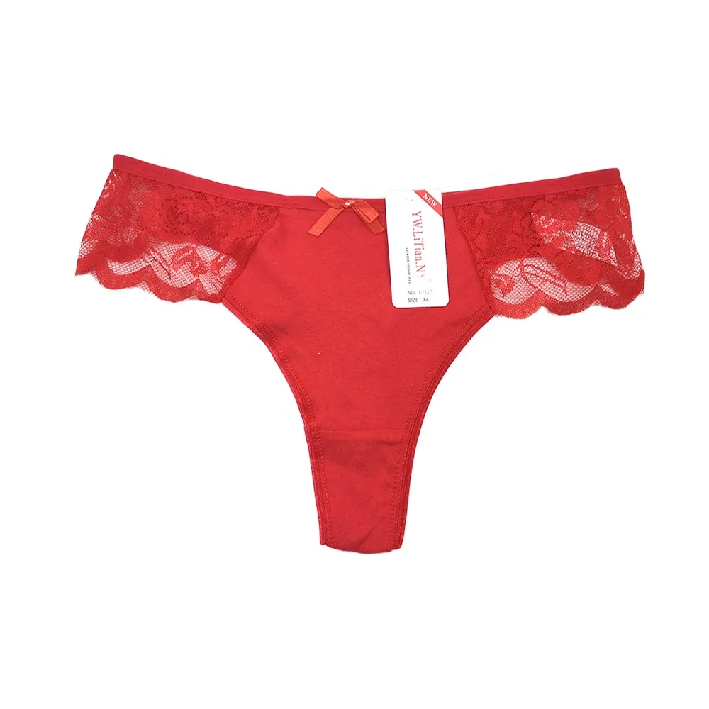 
Trending hot products side lace sexy t-back bikini open girl woman underwear panty thong 