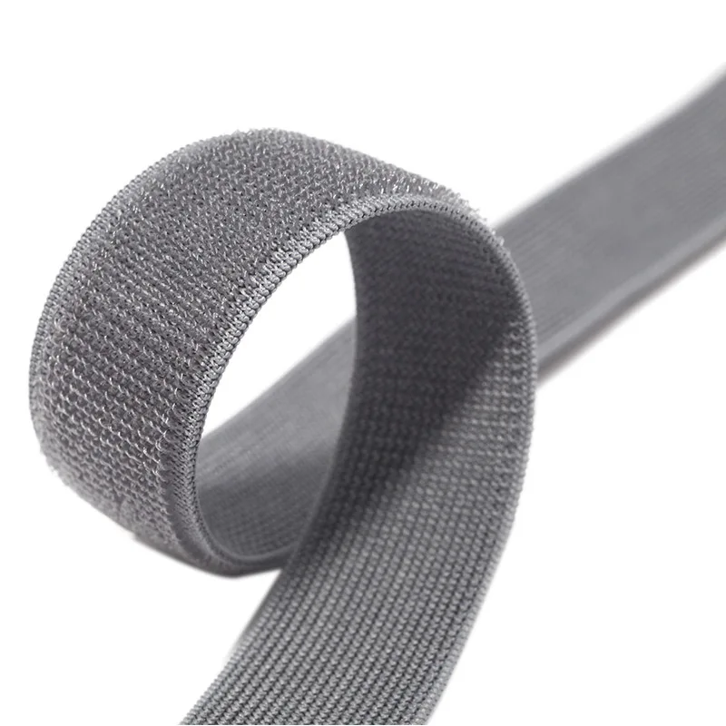 
Customized Nylon Sewing 20mm Low Elasticity Hook And Loop Fabric Band Tape Woven Loop Fastener 