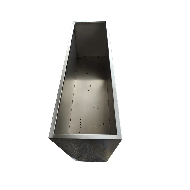 outdoor garden street furniture large rectangular metal planter outside aluminium plant box stainless steel flower pot
