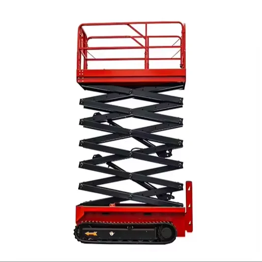 CE ISO 6M Crawler Scissor Lift Industrial Warehouse Platform Lift Pallet Elevator