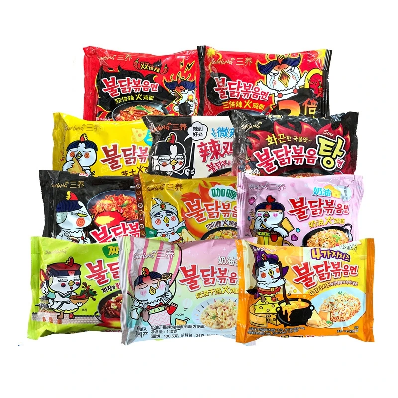 Корейская лапша быстрого приготовления горячая курица острый аромат