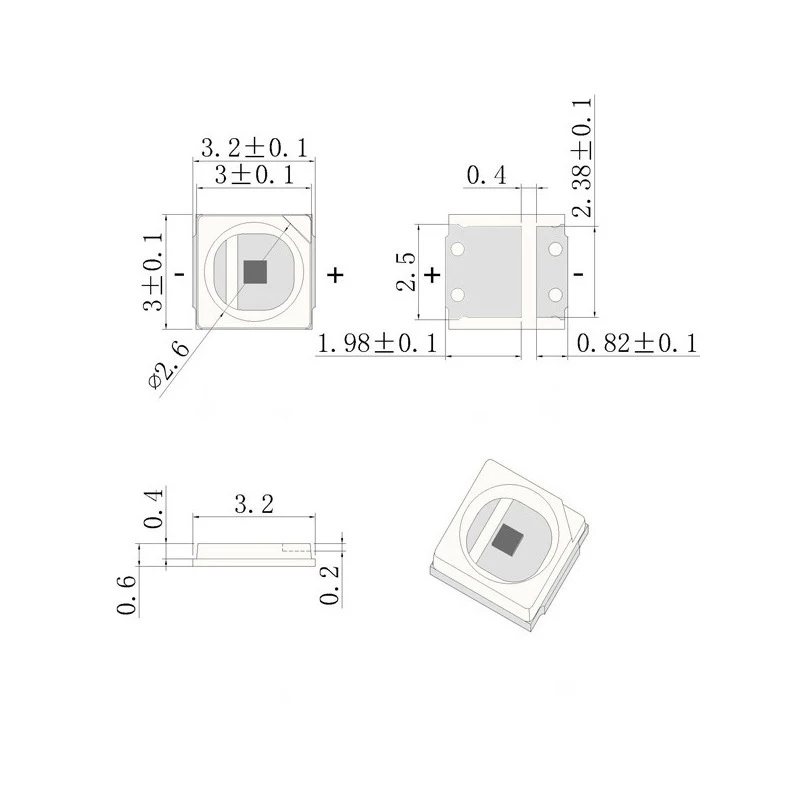 Free Sample Smd Led With High Luminous 130-140lm 3030 1w Smd Led Chip To Replace 301b/301h Lm For Led Grow Lights