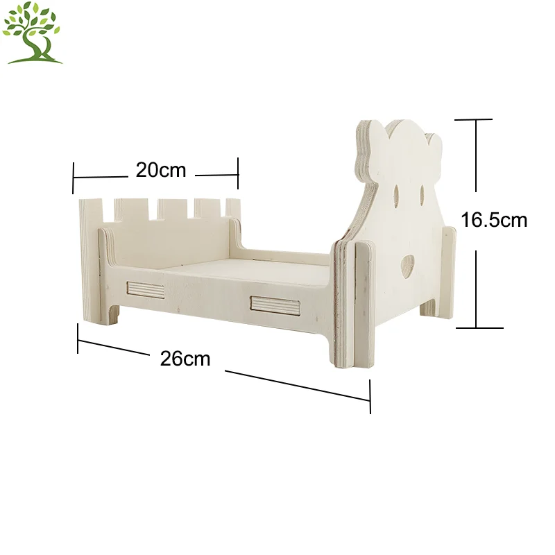 Natural Pet Furniture Hamster Guinea Pig Golden Bear Mini Hedgehog Wooden Pet Sleeping Cage Bed